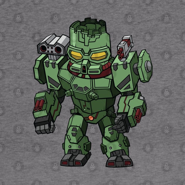 Green Cannon Machine Chibi by GodPunk